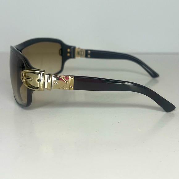 Gucci Vintage Gold Belt Buckle GG Logo Wrap Around Sunglasses - Picture 4 of 7